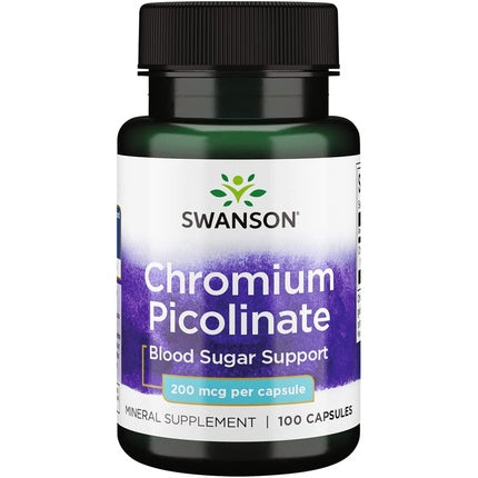 Swanson Chromium Picolinate 200mcg Blood Sugar and Weight Loss Support 100 Capsules