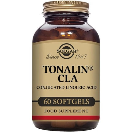 Solgar Tonalin CLA Softgels 60 Pack Omega-6 Essential Fatty Acids Derived from Safflower Seed Oil Free from Sugar Salt and Starch