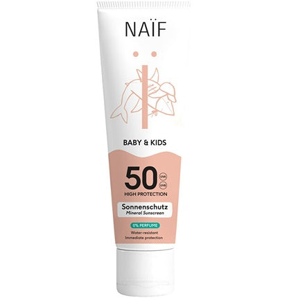 Naf Sun Protection Cream For Children And Babies Without Perfume Spf 50 Mineral Sunscreen 100 Ml