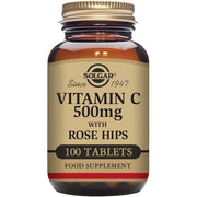 Solgar Vitamin C 500mg with Rose Hips Tablets - Healthy Immune System and Energy Levels - Antioxidant - Supports Collagen Formation - Vegan, Gluten Free and Kosher