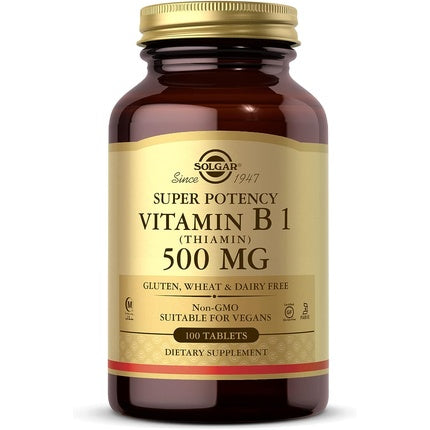 Solgar Vitamin B1 500mg Tablets Supports Energy Metabolism and Nervous System
