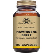 Solgar Hawthorne Berry Vegetable Capsules Powdered Extract 100 Capsules - Vegan, Vegetarian, Kosher