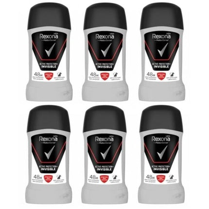 Rexona Active Protection Invisible Anti-Perspirant Deodorant Solid Stick for Men - Pack of 6
