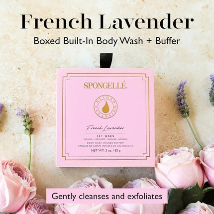 Spongelle Boxed Flower Shower Body Wash Infused Buffer French Lavender