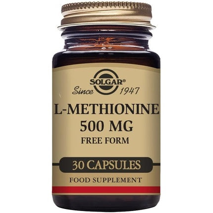 Solgar L-Methionine 500mg Vegetable Capsules Sulphur-Containing Amino Acid Suitable for Daily Use Vegan and Gluten Free