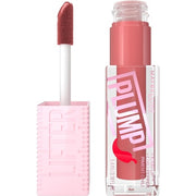 Maybelline New York Lifter Plump Lip Gloss Lasting Plump Heated Formula with Hyaluronic Acid and Chilli Pepper XL Wand Vegan Formula Shade 005 Peach Fever
