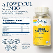 SOLARAY Mega Quercetin Healthy Cells Heart Circulatory Respiratory System Support Bioflavonoids AMPK Activator Non-GMO Vegan 60 VegCaps