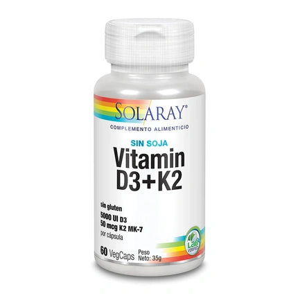 Solaray Vitamin D3 And K2 60 Vegetable Capsules 5000 Iu