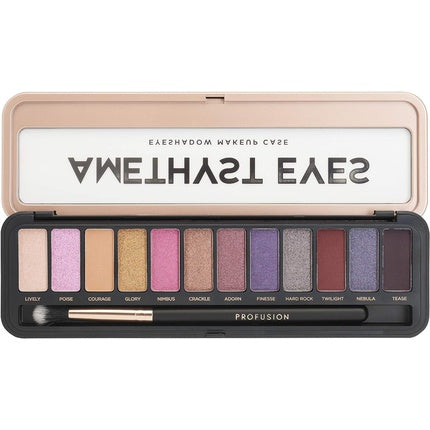 Profusion Cosmetics Eyeshadow Palette Pro Makeup Case Amethyst Eyes
