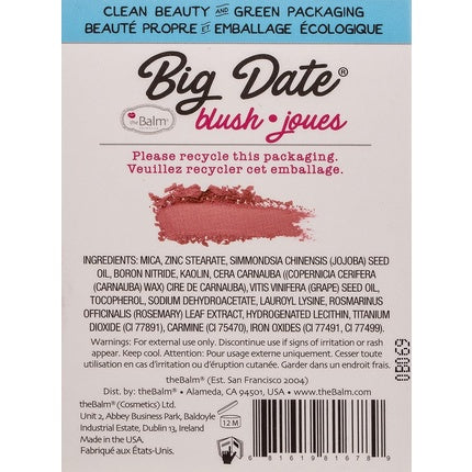 Cheeks by theBalm Cosmetics Big Date Blush 6.5g