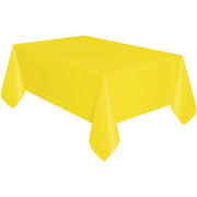 Solid Neon Yellow Rectangular Plastic Table Cover 137cm x 274cm