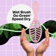 WetBrush Go Green Speed Dry Detangler with HeatFlex Bristles for Safe Use with a Hairdryer Vented to Allow Moisture to be Removed From Hair Quickly for Fast Drying Time Pink