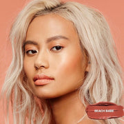 Nudestix Nudies Matte Cream Bronzer 3-in-1 All Over Face Color for Face, Eyes, and Lips with Blending Brush Beach Babe 1 Count