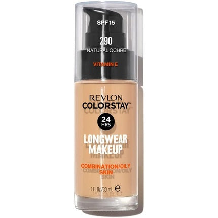 Revlon Colorstay Liquid Foundation Makeup for Combination/Oily Skin SPF 15 Medium-Full Coverage with Matte Finish 30ml 175 Natural Ochre