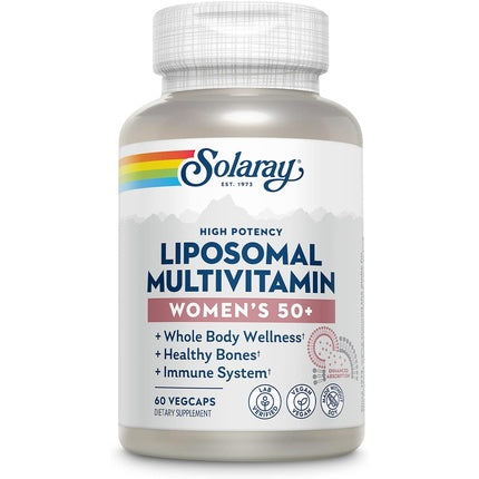 Solaray Liposomal Multivitamin for Women 50 Plus with Iron, Vitamin D, Vitamin C, B12, Biotin and More 60 VegCaps
