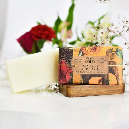 The English Soap Company Mango & Peach Anniversary Collection Wrapped Soap Bar 190g