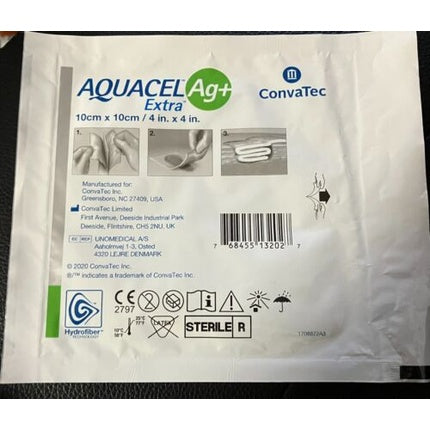 Convatec Aquacel Ag+ Extra Hydrofiber Dressing 10cm x 10cm