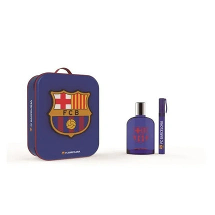 Fc Barcelona Eau De Toilette Spray Set 100ml Mini 10ml