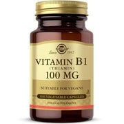 Solgar Vitamin B1 Energy Metabolism and Heart Function Support 100mg 100 Vegan Capsules - 3 Month Supply