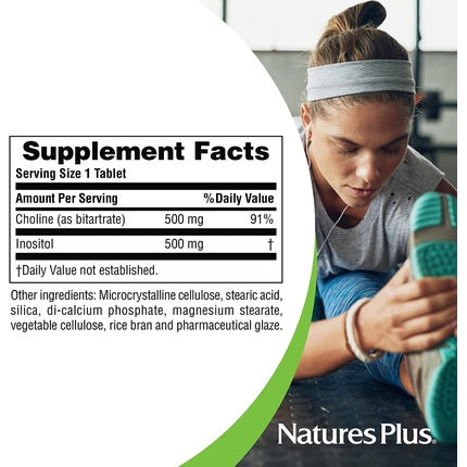 NaturesPlus Choline & Inositol 500mg Vegetarian Tablets 60 Servings
