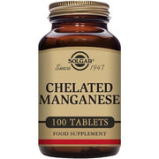 Solgar Chelated Manganese Tablets for Strong Bones and Healthy Metabolism 100 Tablets