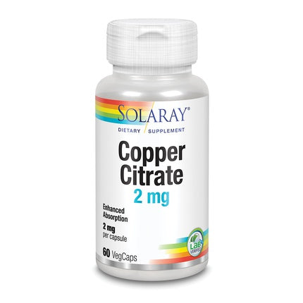 Solaray Cobre Citrato 2 Mg 60 Vcaps
