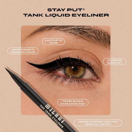 Milani The Tank Liquid Eyeliner No-Skip Waterproof Formula Makeup Pen Long Lasting Smudgeproof 130 White