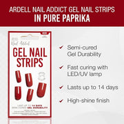 Ardell Nail Addict Gel Nail Strips Pure Paprika LED/UV Lamp Curable