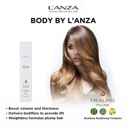 L'ANZA Healing Volume Thickening Shampoo 300ml - Rich in Bamboo Bodifying Complex and Keratin