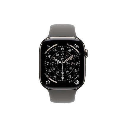 Apple Watch Series 11 Titanium Natural Cellular 46mm With Sport Band In Stone Grey Size Ml