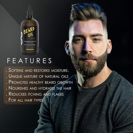 L3 Level 3 Beard Oil Promotes Fast Growth Softens and Restores Facial Hair 3.38 Fl Oz