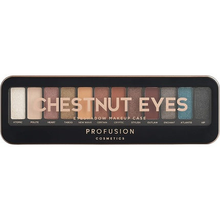 Profusion Cosmetics Pro Makeup Case Eyeshadow Palette for Chestnut Eyes