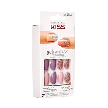 Kiss Gel Fantasy Nails KGN17 No Pressure with Adhesive Tabs and Glue