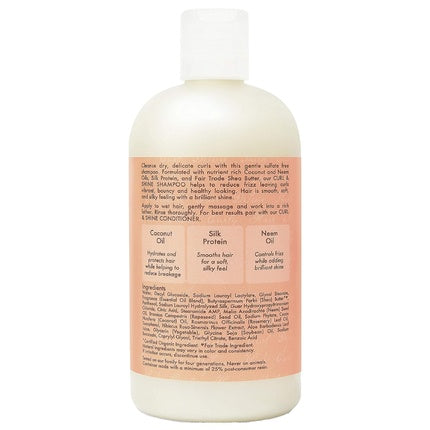 SheaMoisture Coconut & Hibiscus Curl & Shine Shampoo for Thick, Curly Hair 384ml
