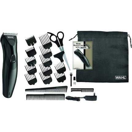 WAHL Haircut & Beard Cordless Rechargeable Waterproof Trimmer with 10 Guide Combs, Comb, and Scissors