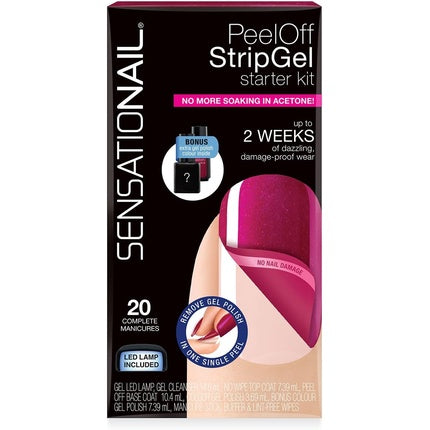 Sensationail Peel-Off Strip Gel Starter Kit Raspberry Wine
