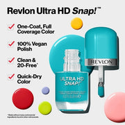 Revlon Ultra HD Snap Nail Polish Long Lasting Vegan Formula Quick Drying One-Coat Full Coverage Colour 8ml Keep Cool 018 Unisex
