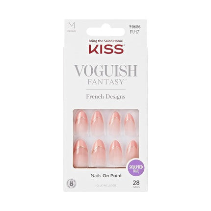 KISS Press-On Nails with Nail Glue Medium Size Almond Shape