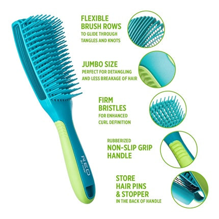 Red by Kiss Glide & Define Non-Slip Detangling Brush for Natural Hair Super Jumbo