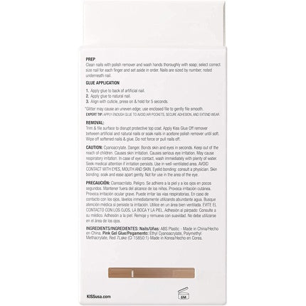 KISS Classy French Nail Manicure Kit with Gel Finish Medium Coffin Shape Cosy Meets Cute 28 Fake Nails