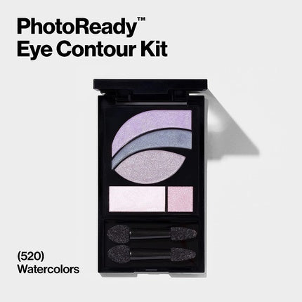 Revlon PhotoReady Eye Contour Kit Eyeshadow Palette with 5 Wet/Dry Shades & Double-Ended Brush Applicator 0.1oz