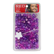 Red Kiss Large Hair Beads 240 Pieces Purple Assorted