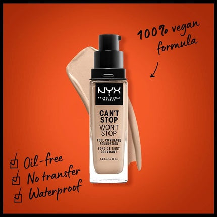 NYX Professional Makeup Can't Stop Won't Stop Full Coverage Foundation 04 Light Ivory 30ml