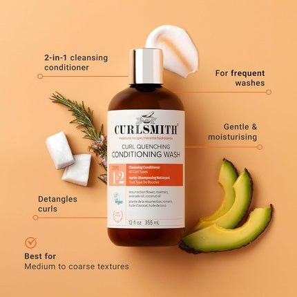 Curlsmith Curl Quenching Conditioning Wash Vegan Co-Wash 2 in 1 Conditioner