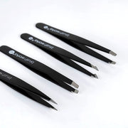 Brushworks HD Combination Tweezer 4-Piece Set Black
