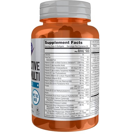 NOW Sports Nutrition Men's Extreme Sports Multi with Free-Form Amino Acids ZMA Tribulus MCT Oil and Herbal Extracts 90 Softgels