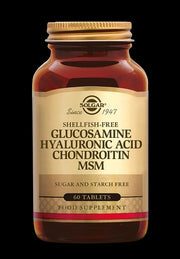 Glucosamine Hyaluronic Acid Chondroitin MSM-Shellfish-Free Tablets Shellfish-Free 60 Tabs by Solgar