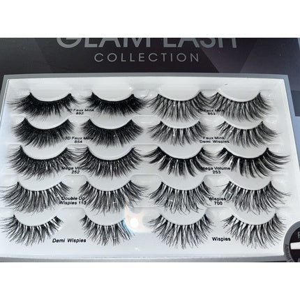 New Ardell Glam Lash Collection 10 Pair Pack of Lashes with Adhesive Duo Glue