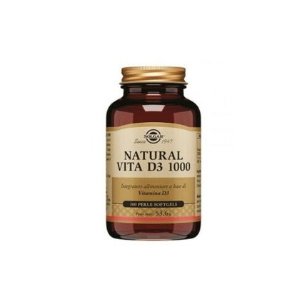 Solgar Natural Vita D3 1000 Bone & Joint Health Supplement 100 Softgels