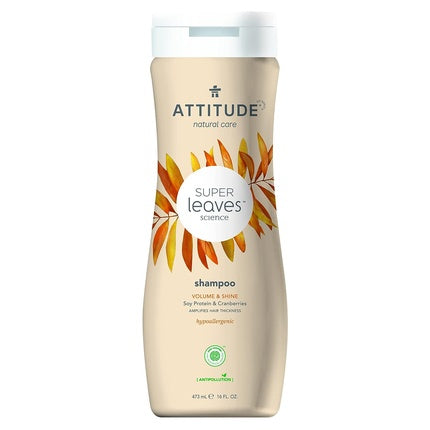 ATTITUDE Super Leaves Shampoo 473ml Shine & Volume Vegan Shampoo without Silicones, Sulfates, and Parabens - Silicone-Free Shampoo for Fine Hair